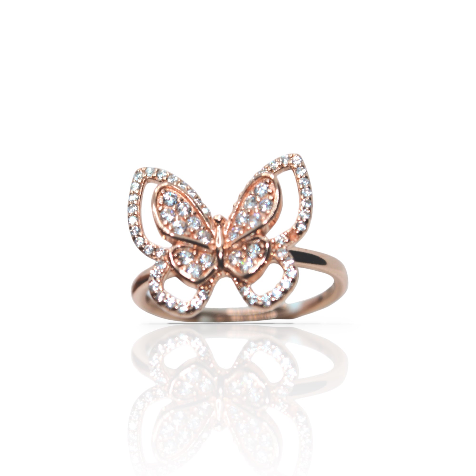 Rose Gold Butterfly Ring - Luxevogue