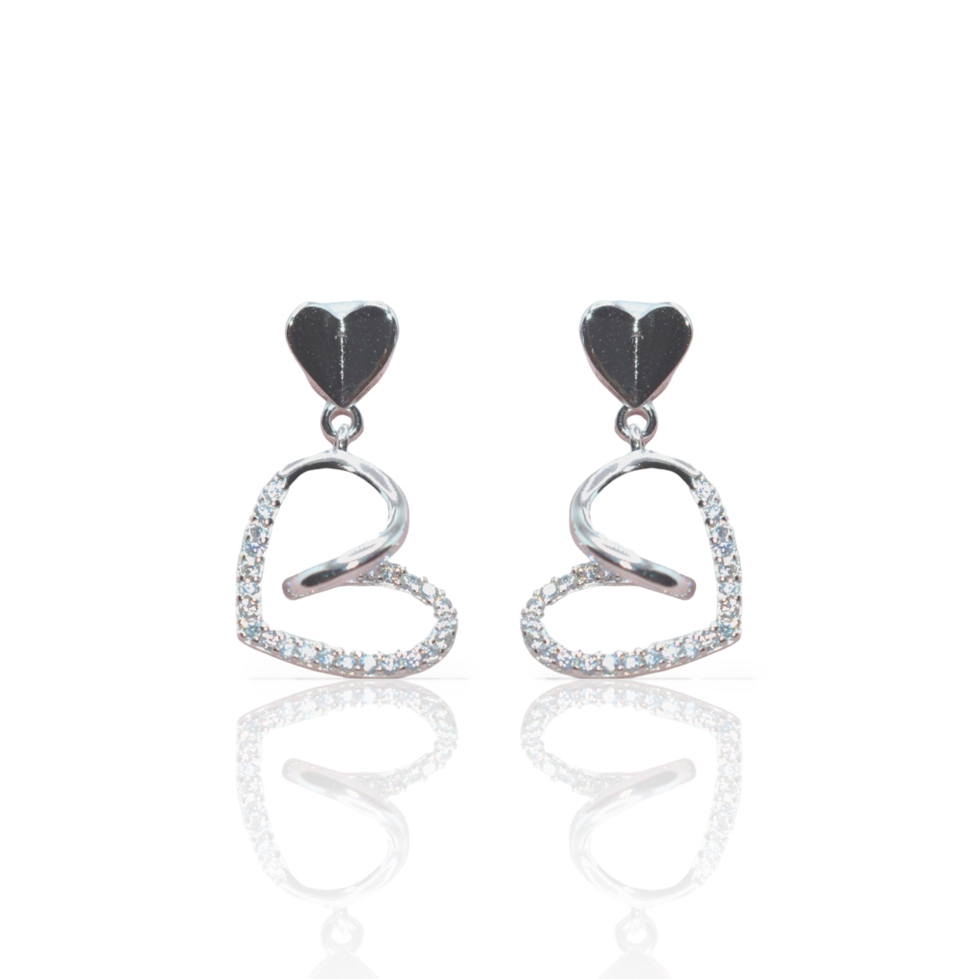 Shiny Spiral Heart Earring - Luxevogue