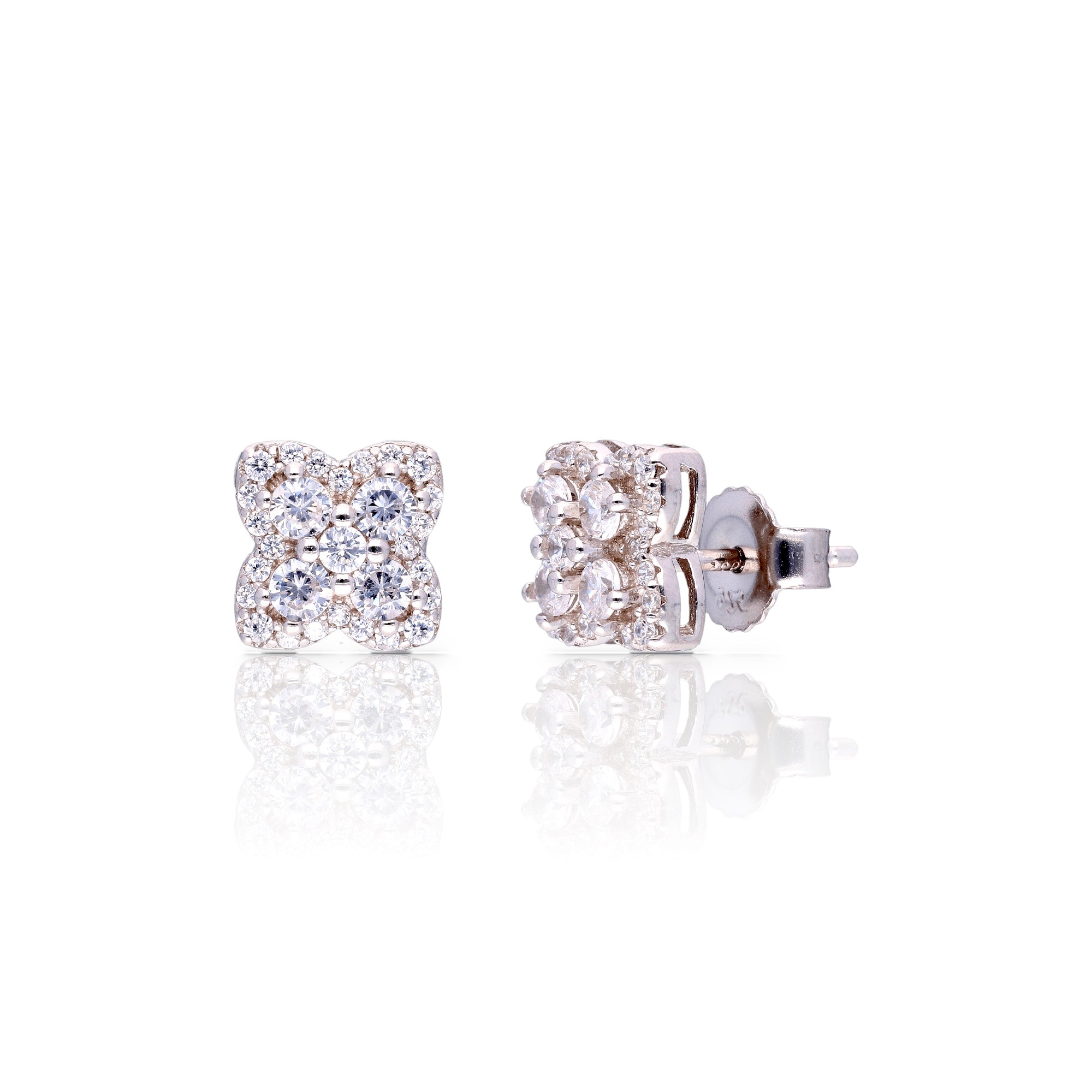 Silver Blossom stud Earrings - Luxevogue