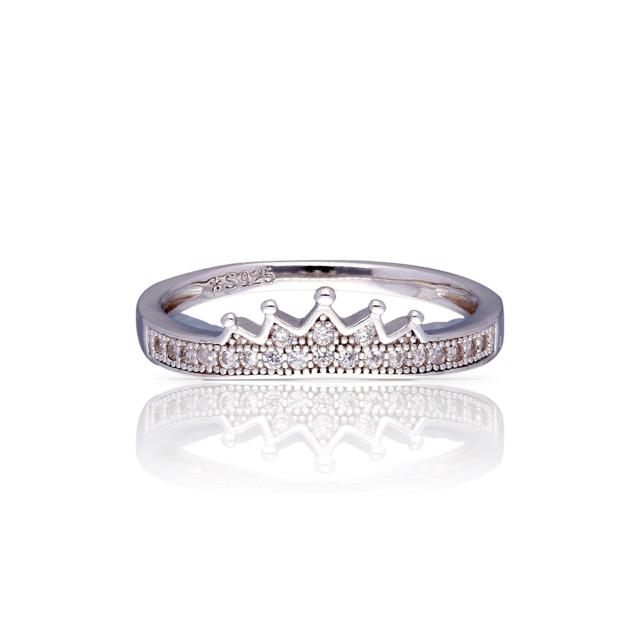 Sparkling Tiara Ring: 925 Silver - Luxevogue