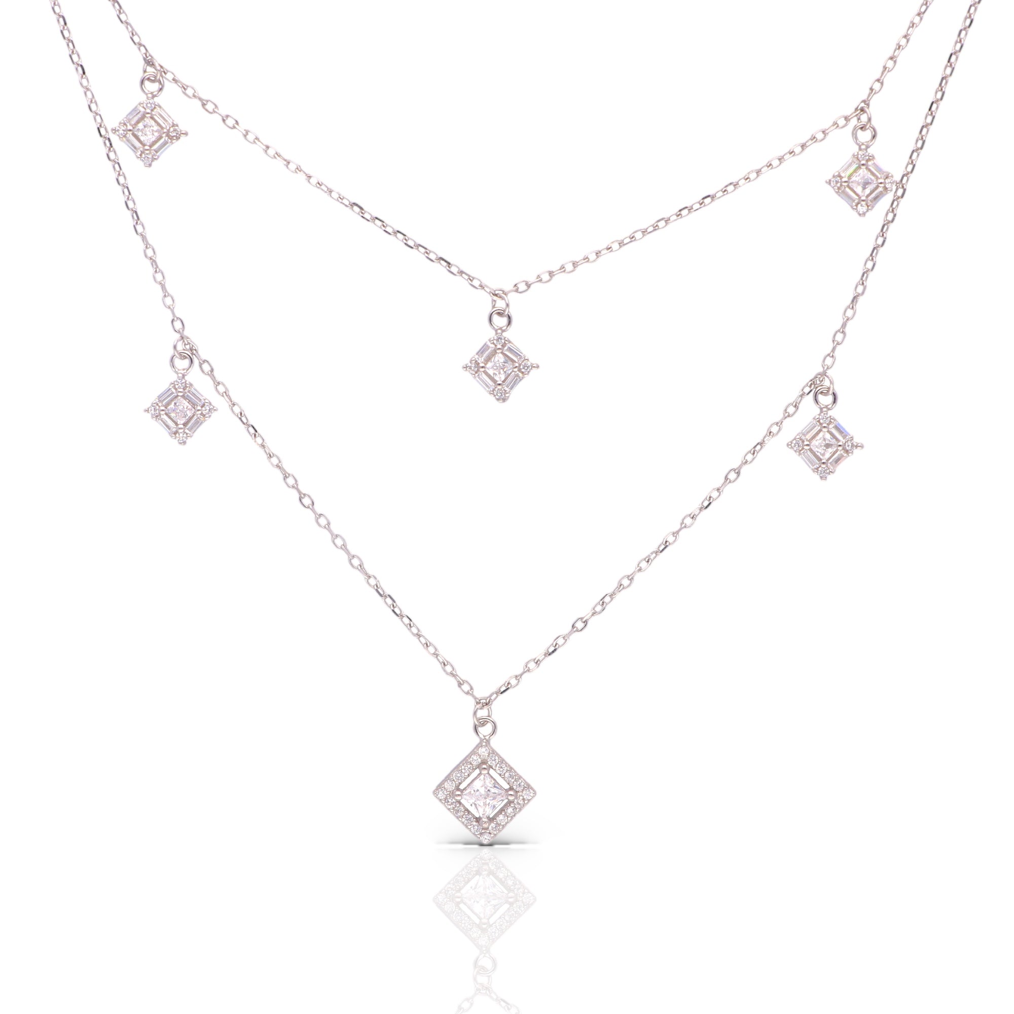 Square Serenity layered Necklace - Luxevogue