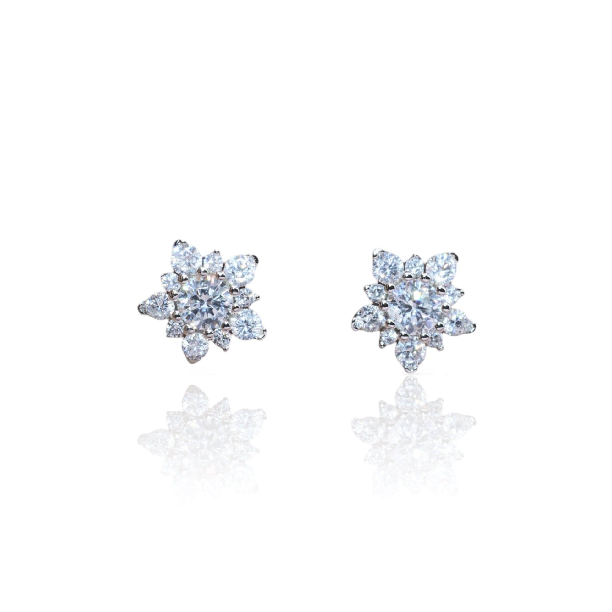 Stone-Studded Blossoms Earrings - Luxevogue