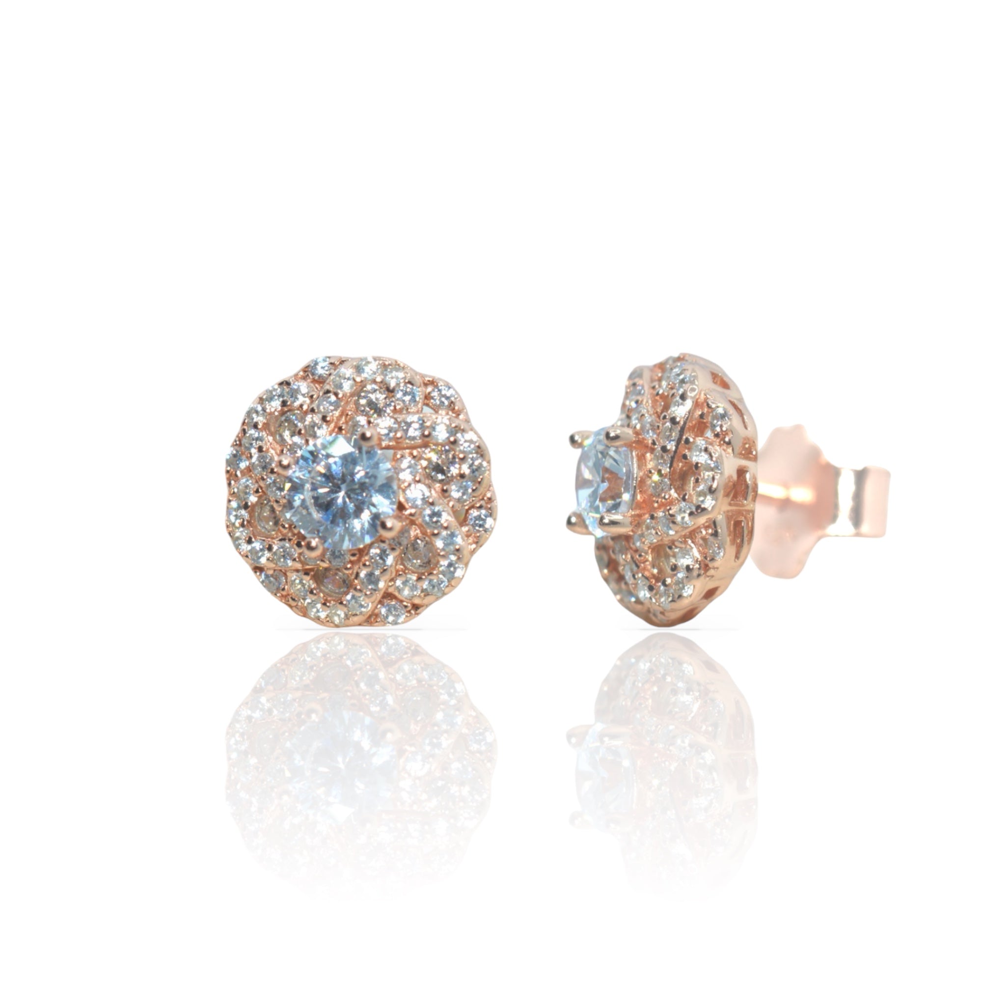 Stone-Studded Round Earrings - Luxevogue