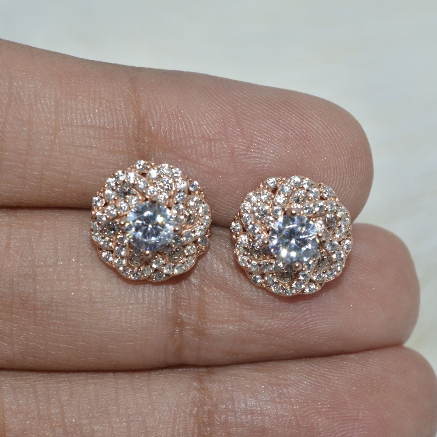 Stone-Studded Round Earrings - Luxevogue