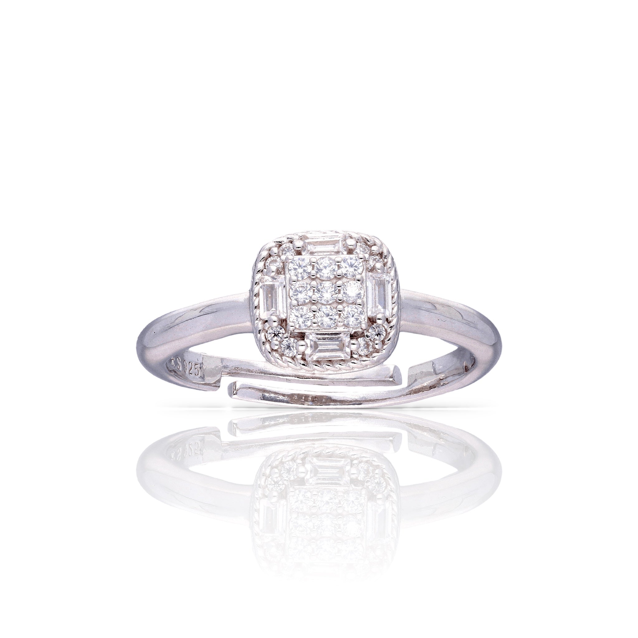 Structured Brilliance Ring: 925 Silver - Luxevogue