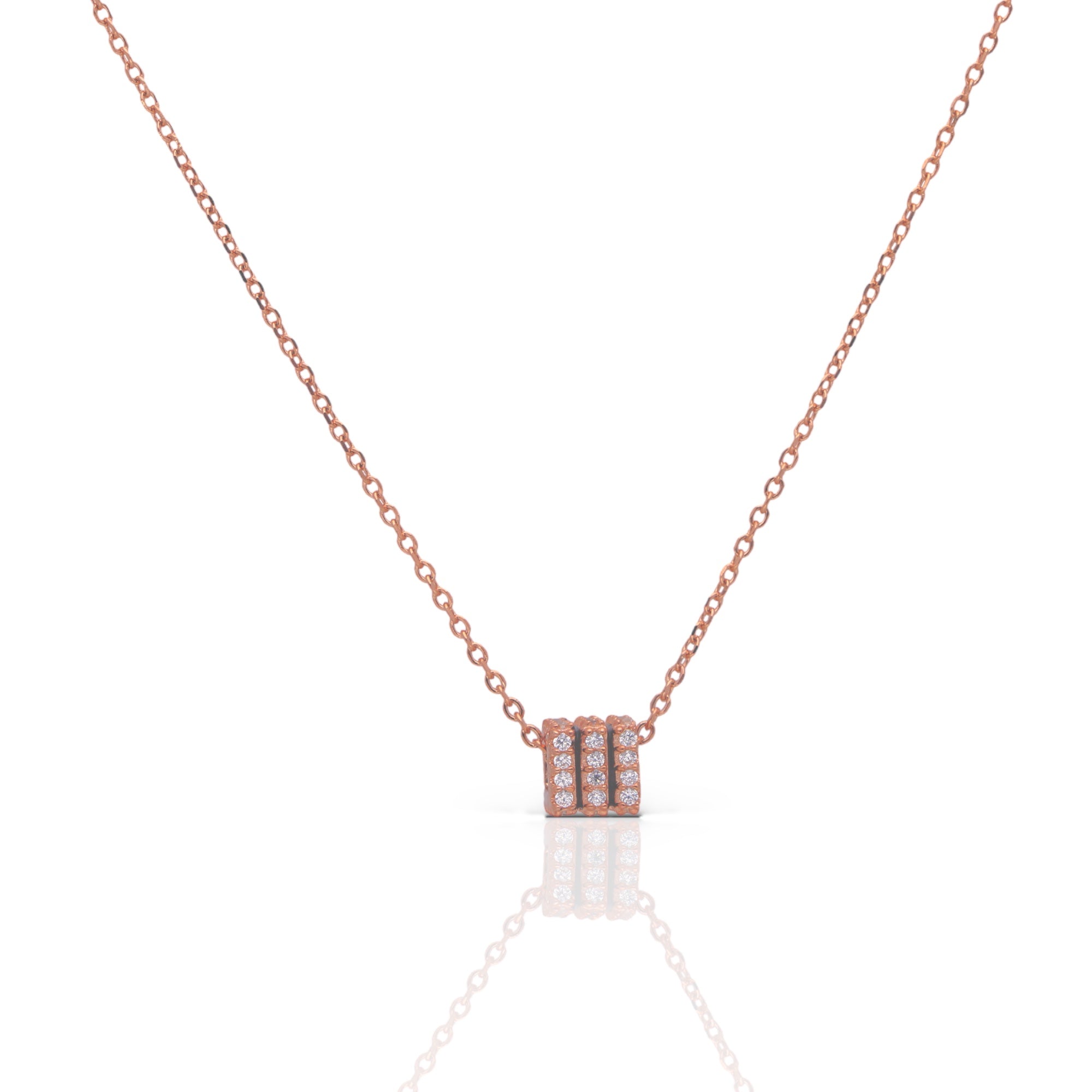 Tri-Cubed Pendant Necklace: Sterling Silver - Luxevogue