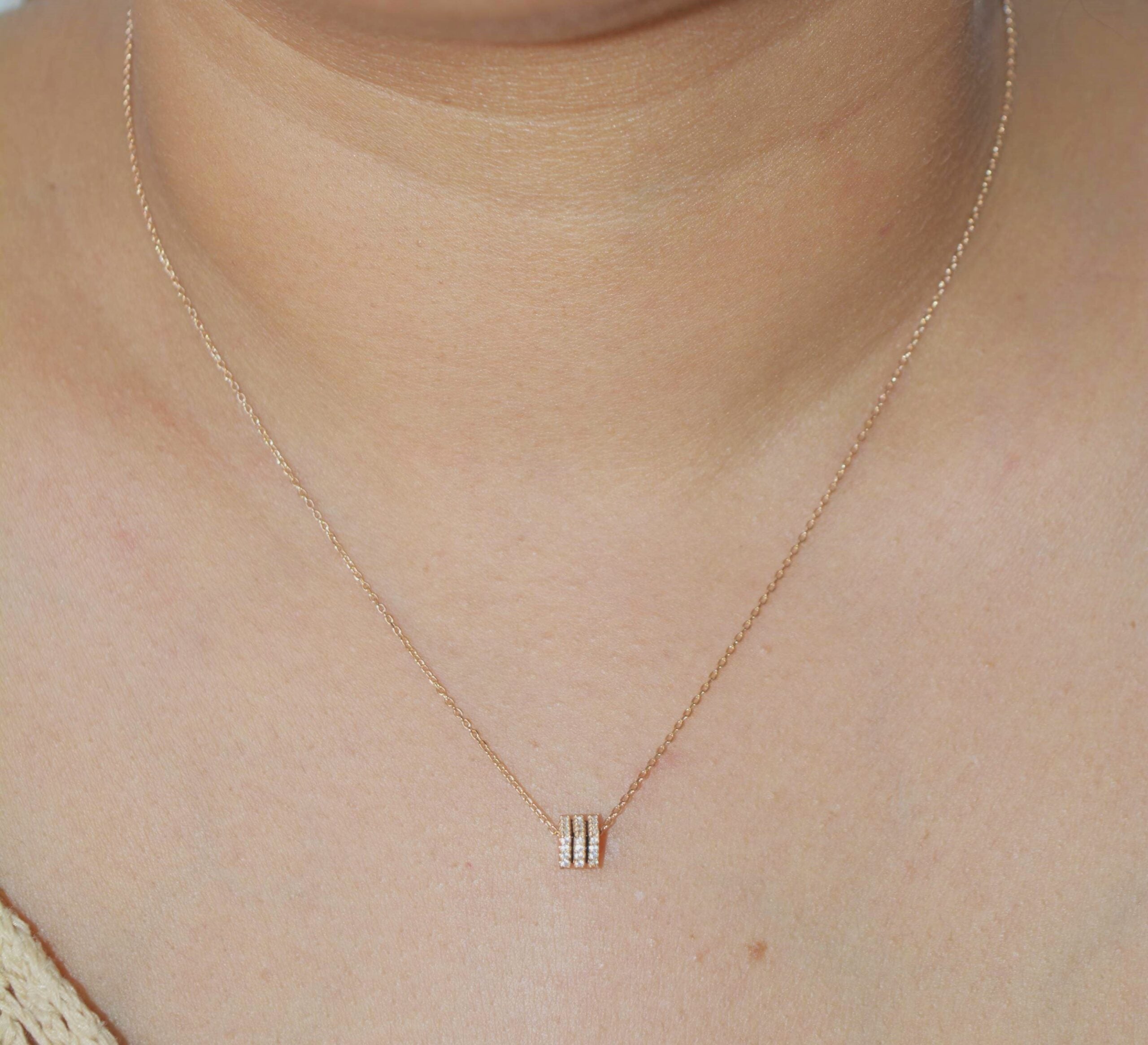 Tri-Cubed Pendant Necklace: Sterling Silver - Luxevogue