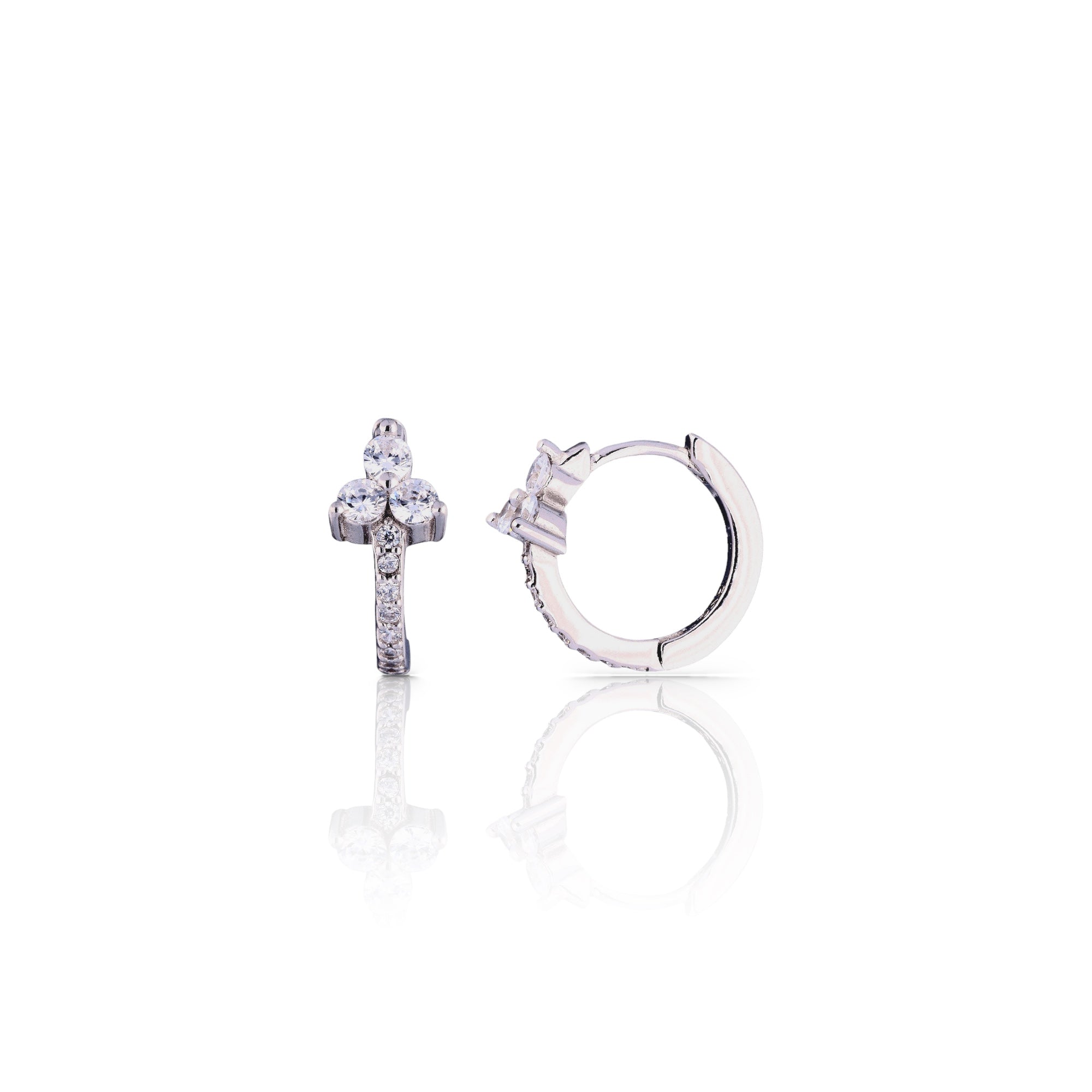 Trinity of Stones Hoop Earrings - Luxevogue