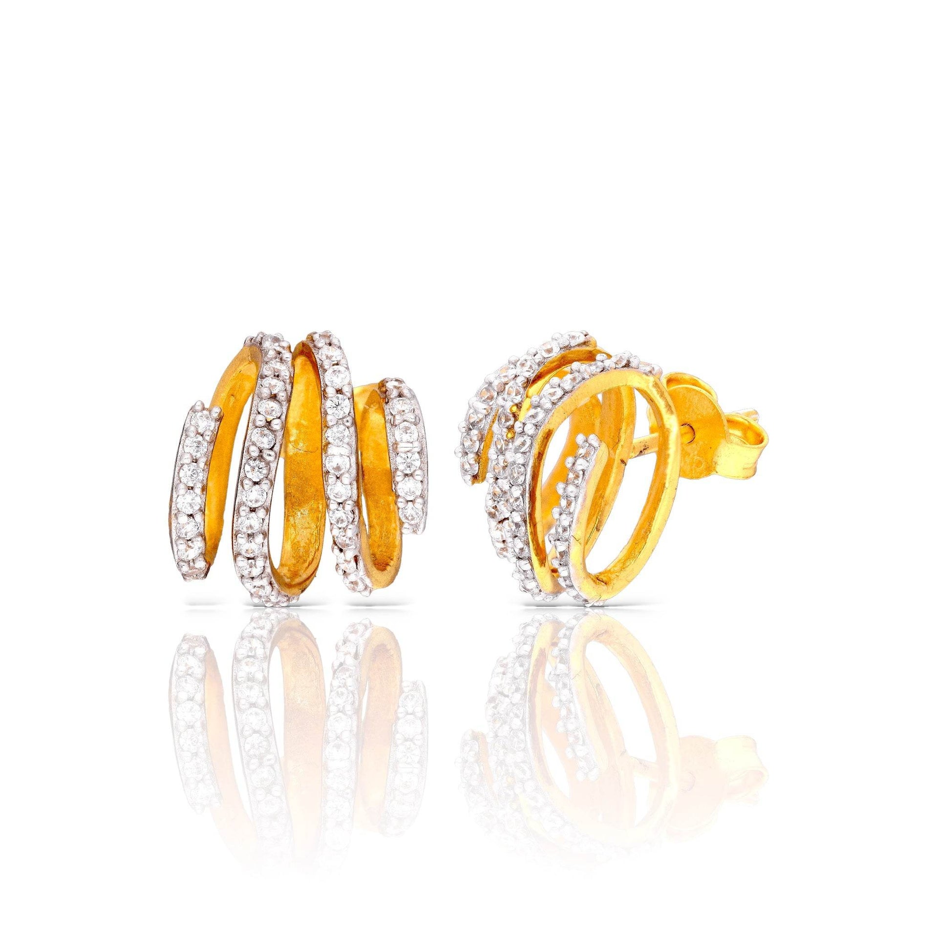 Yellow Gold Spiral Earrings – Luxevogue