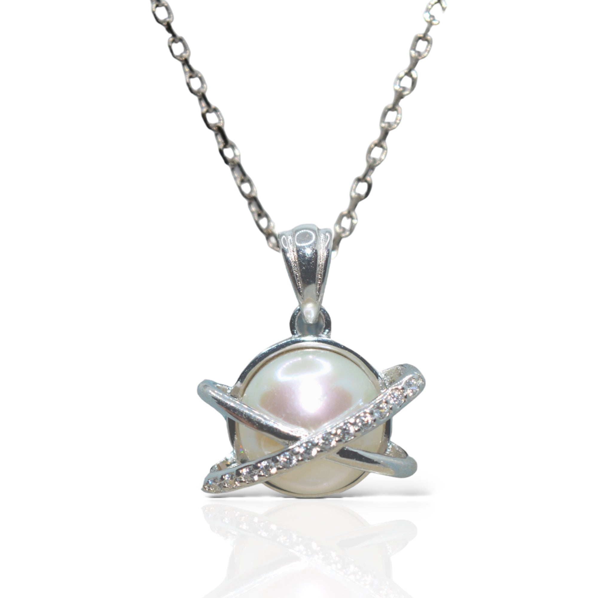 shiny cross pearl pendant - Luxevogue